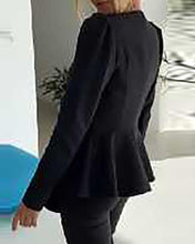 Load image into Gallery viewer, Ruffles Solid Long Sleeve Blazer Coat