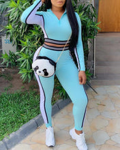 Load image into Gallery viewer, Colorblock Striped Long Sleeve Skinny Suit Sets