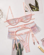 Load image into Gallery viewer, Solid Yarn Splicing Strap Lingerie Sets Bra Sets