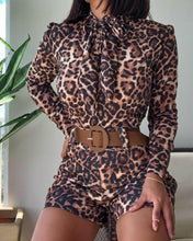 Load image into Gallery viewer, Leopard Long Sleeve Fitting Suit Sets
