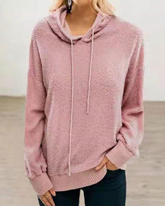 Solid Color Long Sleeve Hooded Sweatshirt