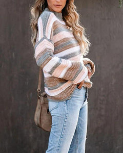 Stitching Long Sleeve Loose Sweater