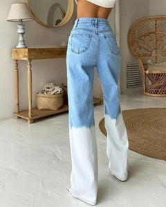 Tie-dye High Waist Wide Leg Jean Pants