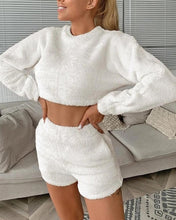 Load image into Gallery viewer, Solid Color Long Sleeve Sweater Suit Sets
