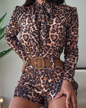 Load image into Gallery viewer, Leopard Long Sleeve Fitting Suit Sets
