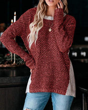 Load image into Gallery viewer, Colorblock Long Sleeve Knit Casual Sweater
