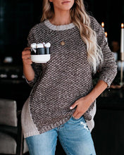 Load image into Gallery viewer, Colorblock Long Sleeve Knit Casual Sweater
